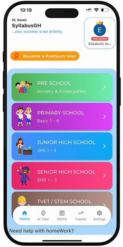 iPhone 16 Pro Max showing SyllabusGH App
